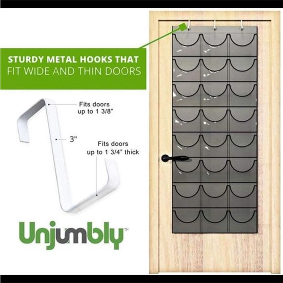 24 Pocket Over-The-Door Cap Organizer with Clear Deep Pockets to Protect - Picture 2 of 6